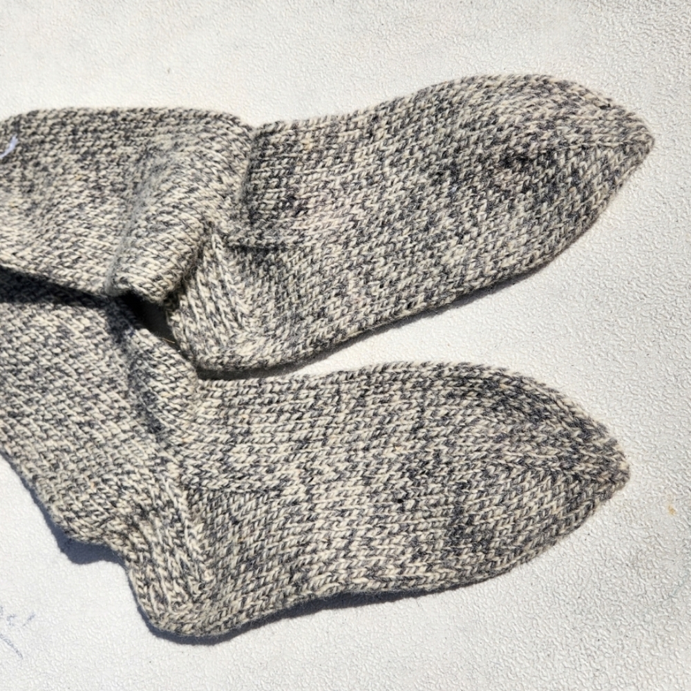 Handknit Thick Wool Socks Slippers - Picture 2 of 4